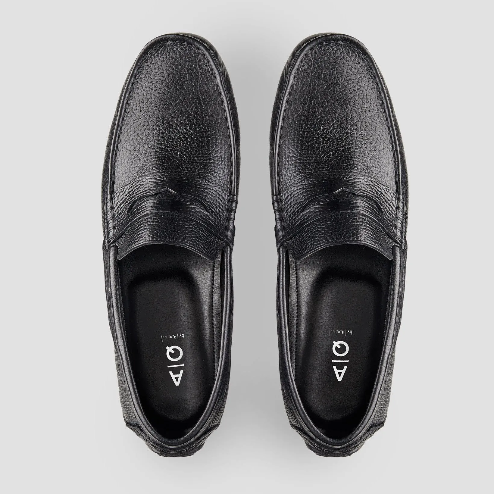 AQ By Aquila hewitt mens leather loafer in black