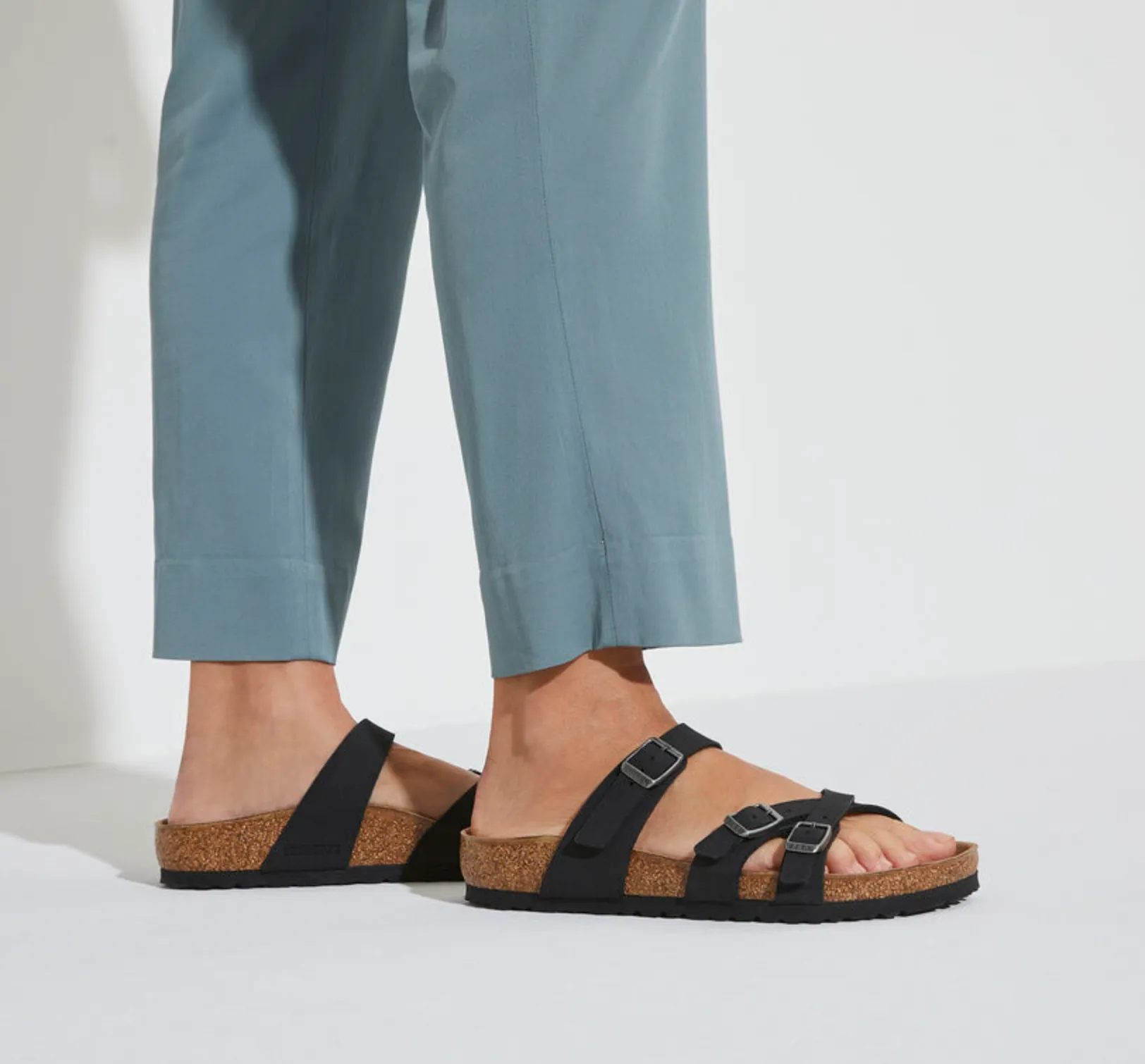 Birkenstocks Franca Vegan Birkibuc - Black