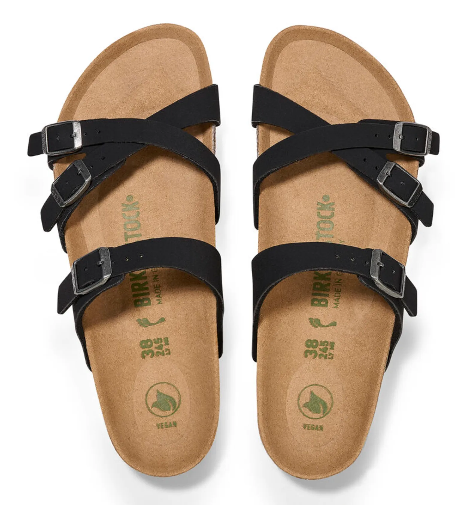 Birkenstocks Franca Vegan Birkibuc - Black