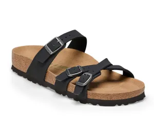 Birkenstocks Franca Vegan Birkibuc - Black