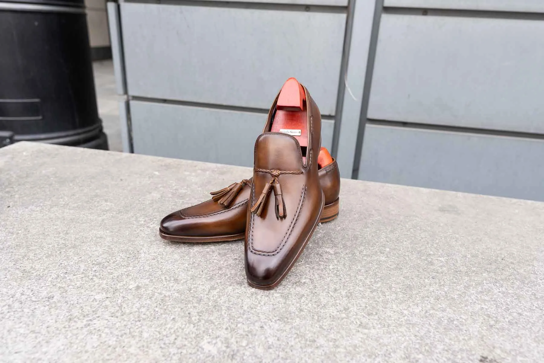 Carlos Santos 9355 Tassel Loafers In Algarve Patina