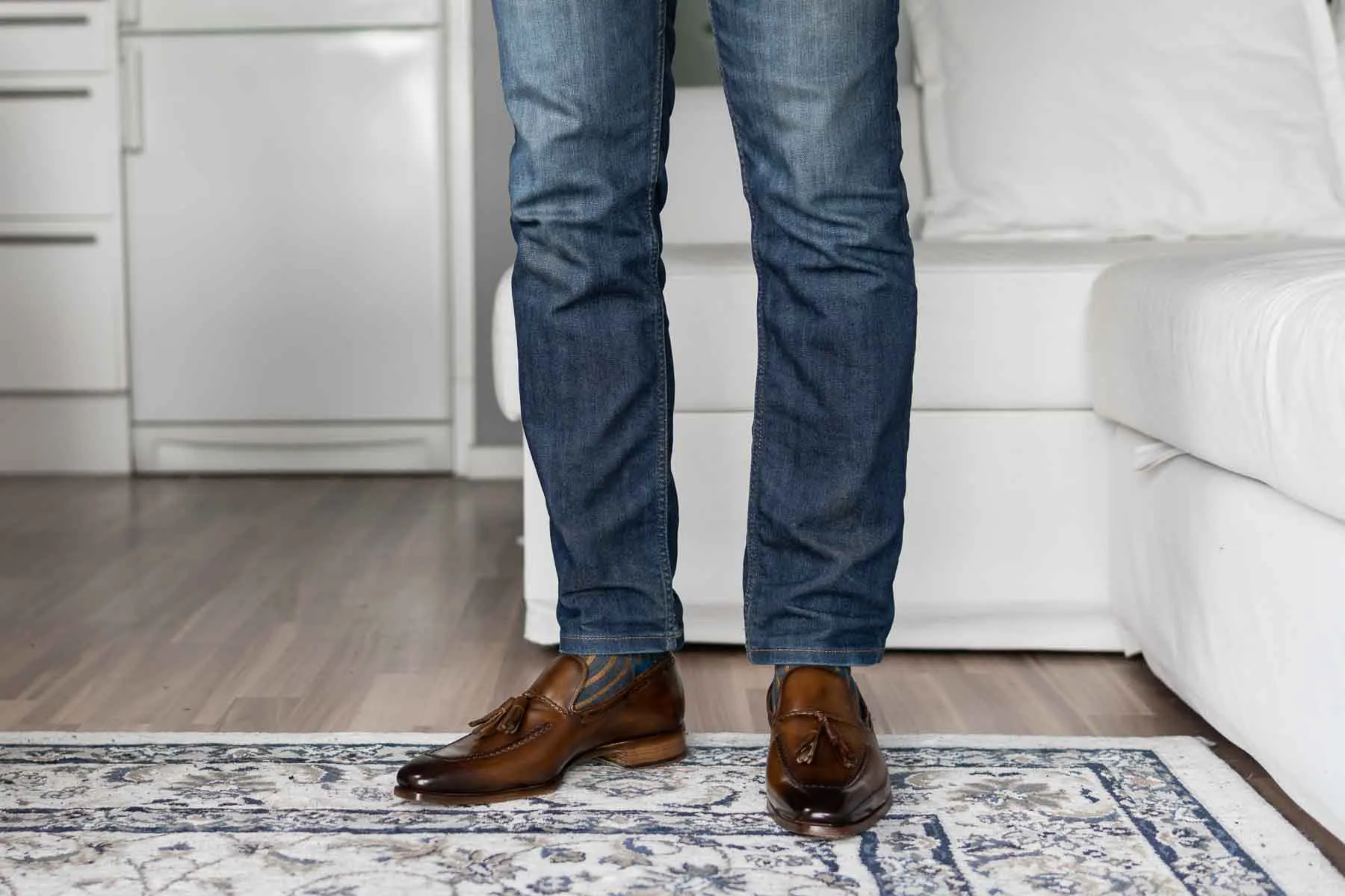 Carlos Santos 9355 Tassel Loafers In Algarve Patina