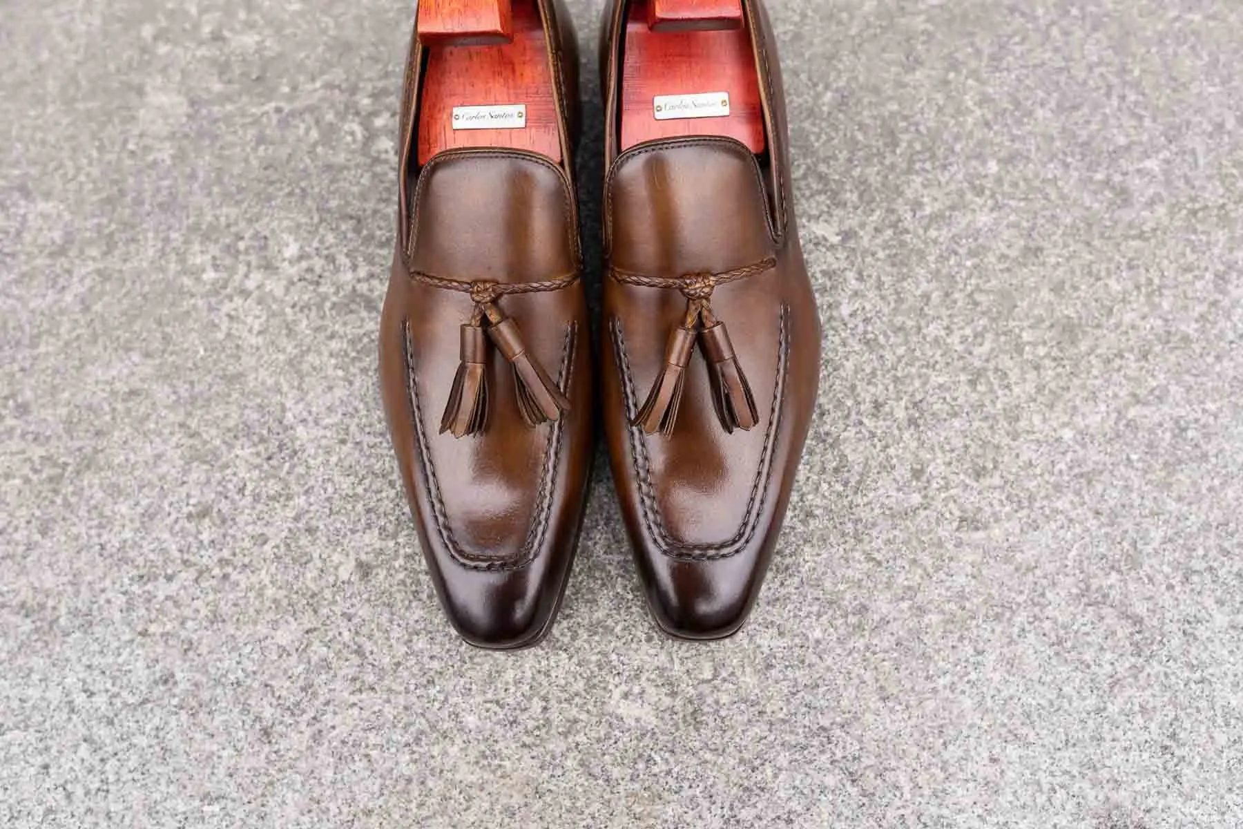 Carlos Santos 9355 Tassel Loafers In Algarve Patina