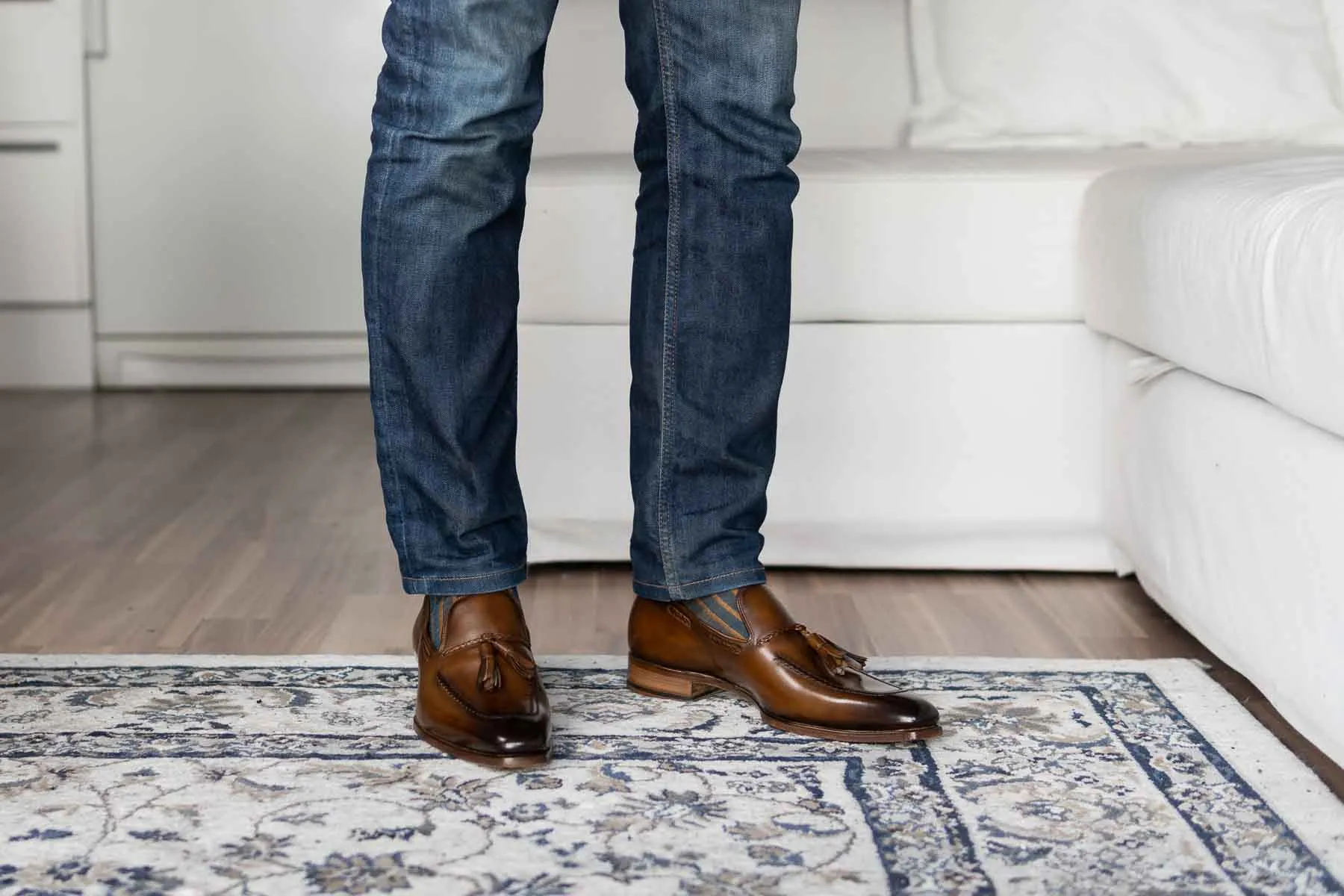 Carlos Santos 9355 Tassel Loafers In Algarve Patina