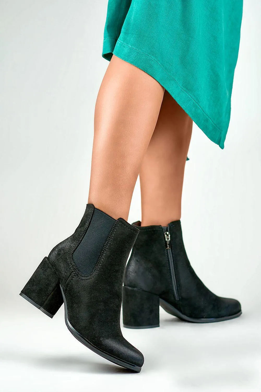 Chic Almond Toe Heeled Ankle Boots