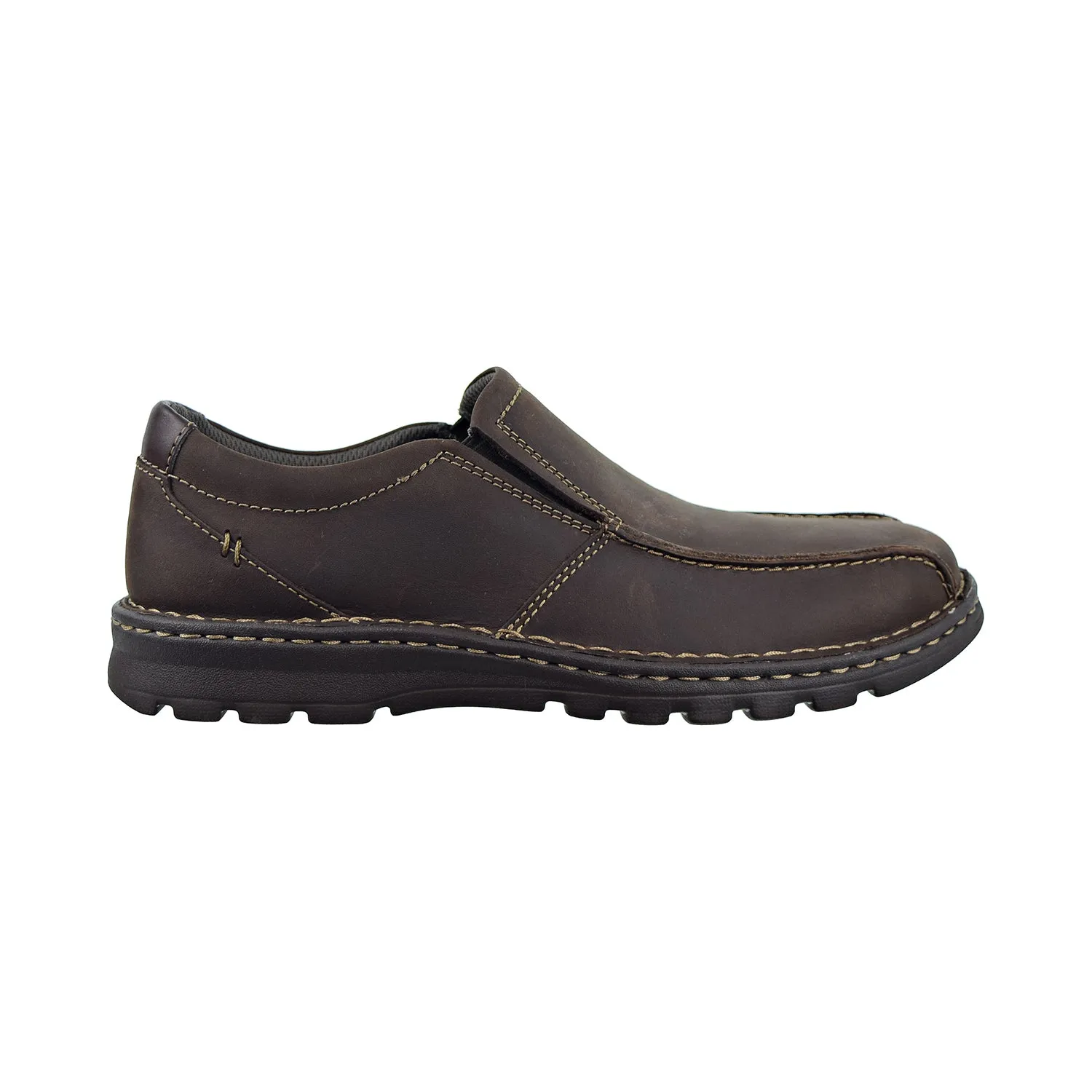 Clarks Vanek Step Mens Shoes Dark Brown Leather