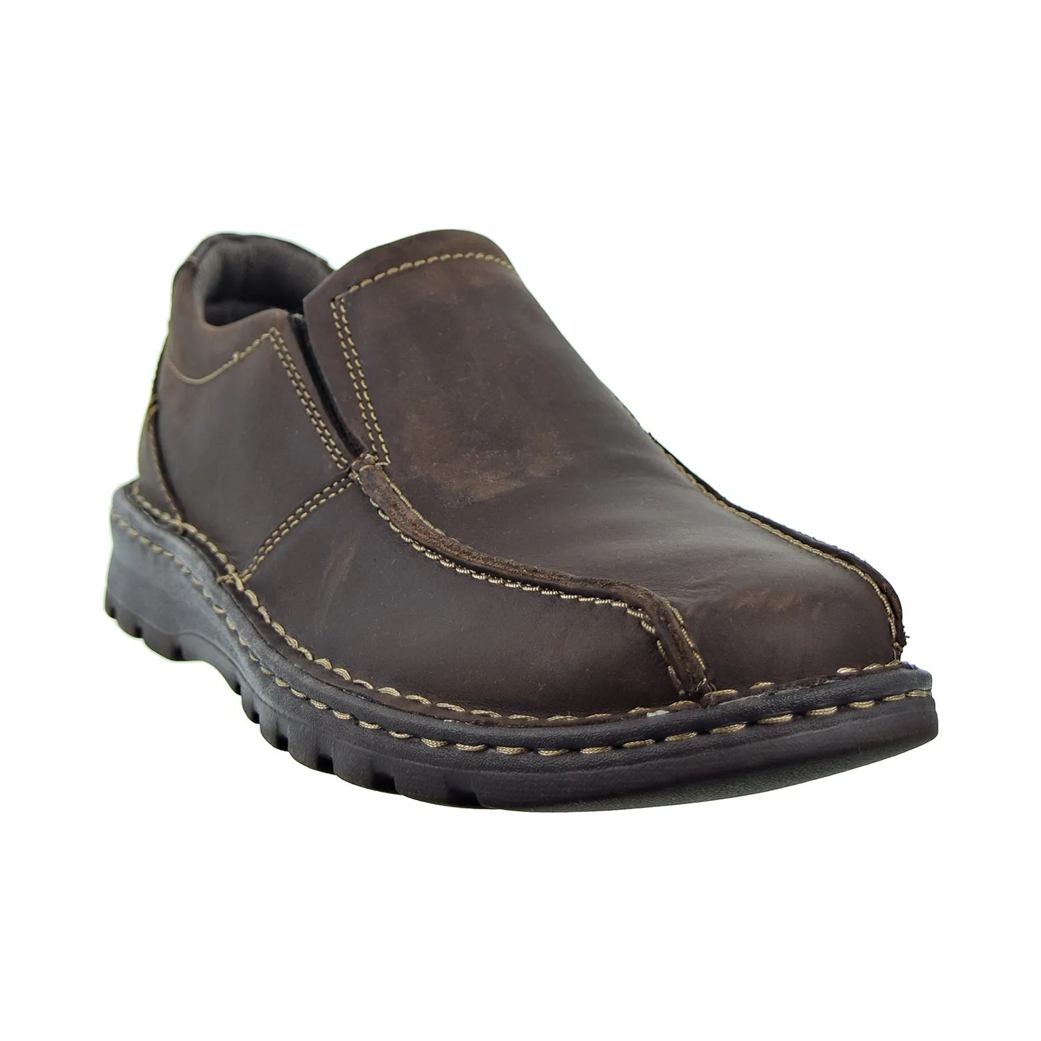 Clarks Vanek Step Mens Shoes Dark Brown Leather