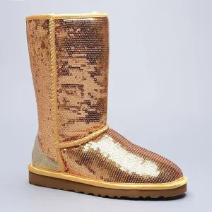 CLASSIC TALL SPARKLE BOOTS GOLD