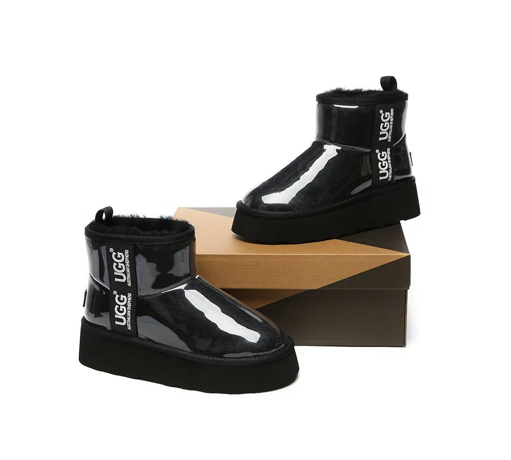Clear Waterproof Shearling Boots Coated Classic Platform