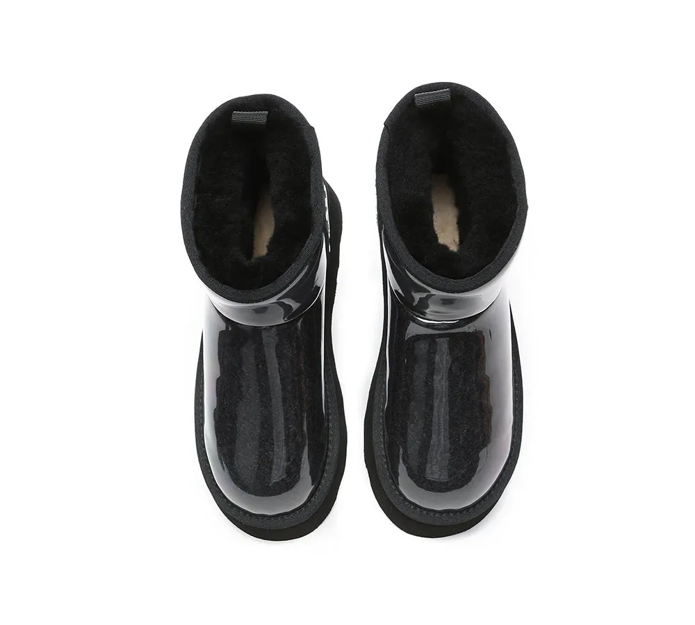 Clear Waterproof Shearling Boots Coated Classic Platform
