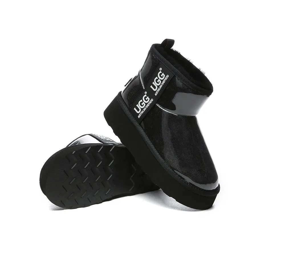 Clear Waterproof Shearling Boots Coated Classic Platform