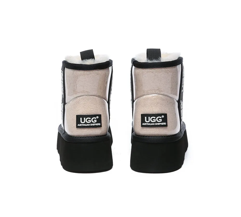 Clear Waterproof Shearling Boots Coated Classic Platform