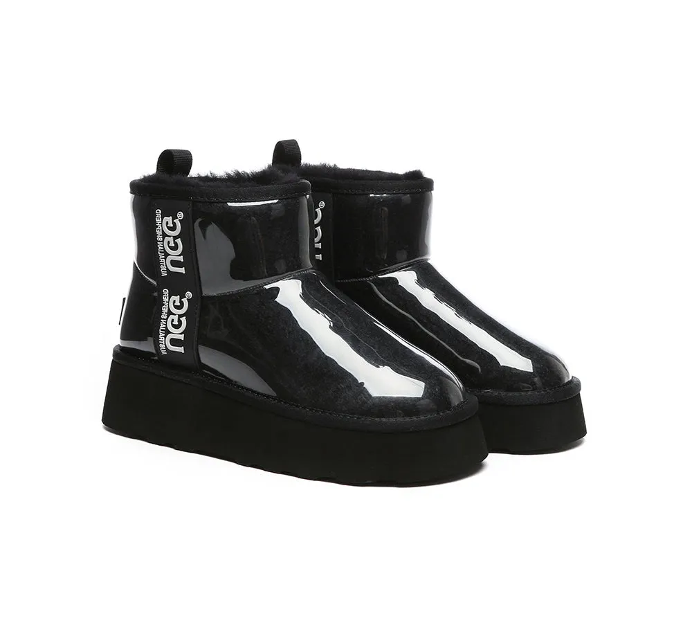 Clear Waterproof Shearling Boots Coated Classic Platform