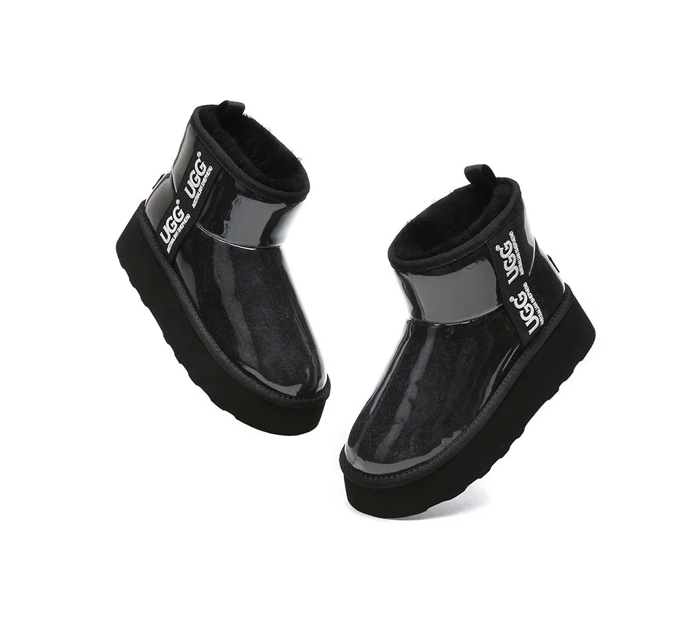 Clear Waterproof Shearling Boots Coated Classic Platform