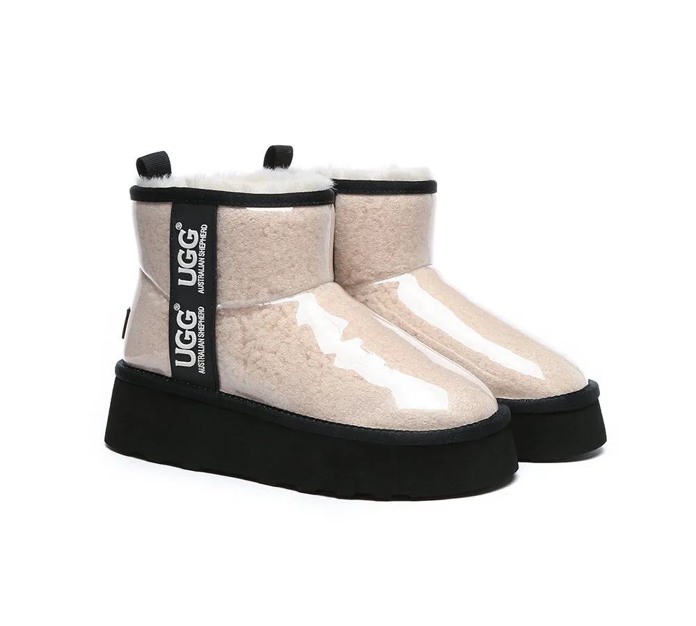 Clear Waterproof Shearling Boots Coated Classic Platform