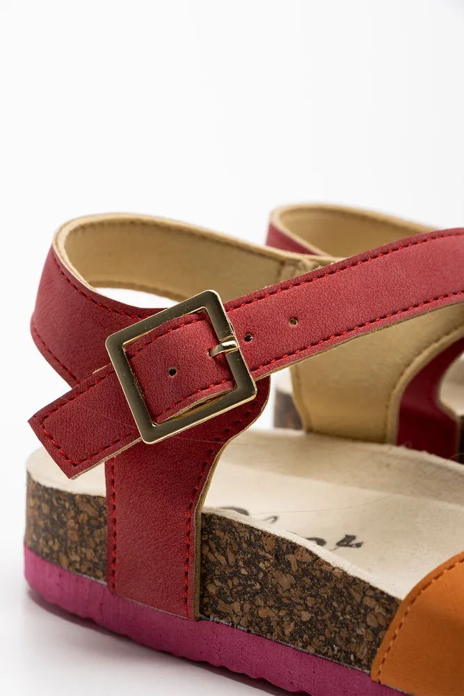 Colourblock Cork Sandal Pink