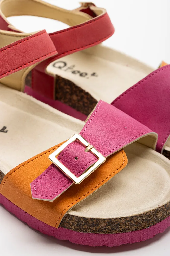 Colourblock Cork Sandal Pink