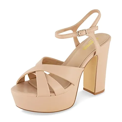 CUSHIONAIRE Women's Foxy platform dress sandal ?? Foam
