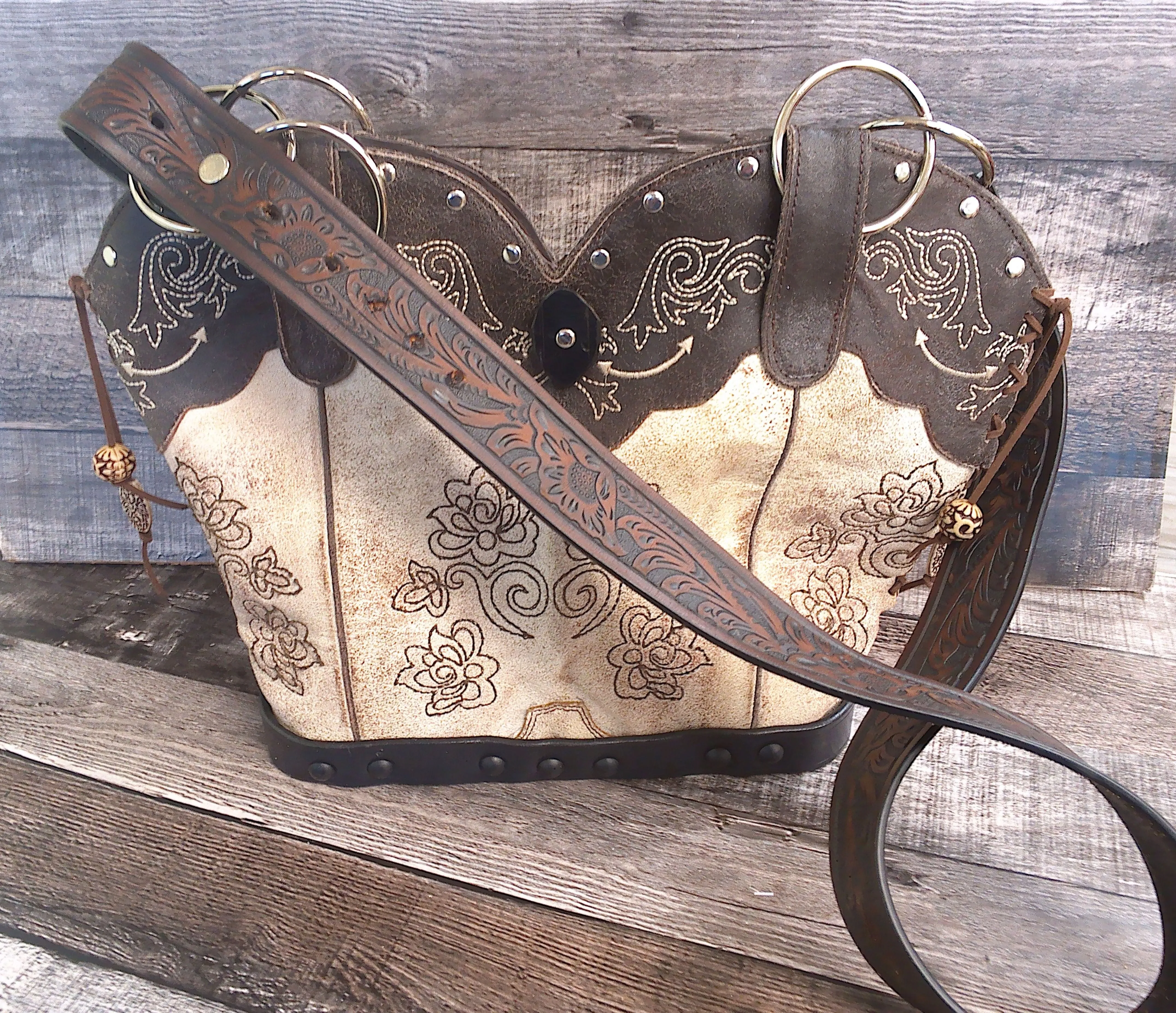 Double Cowboy Boot Purse DB344