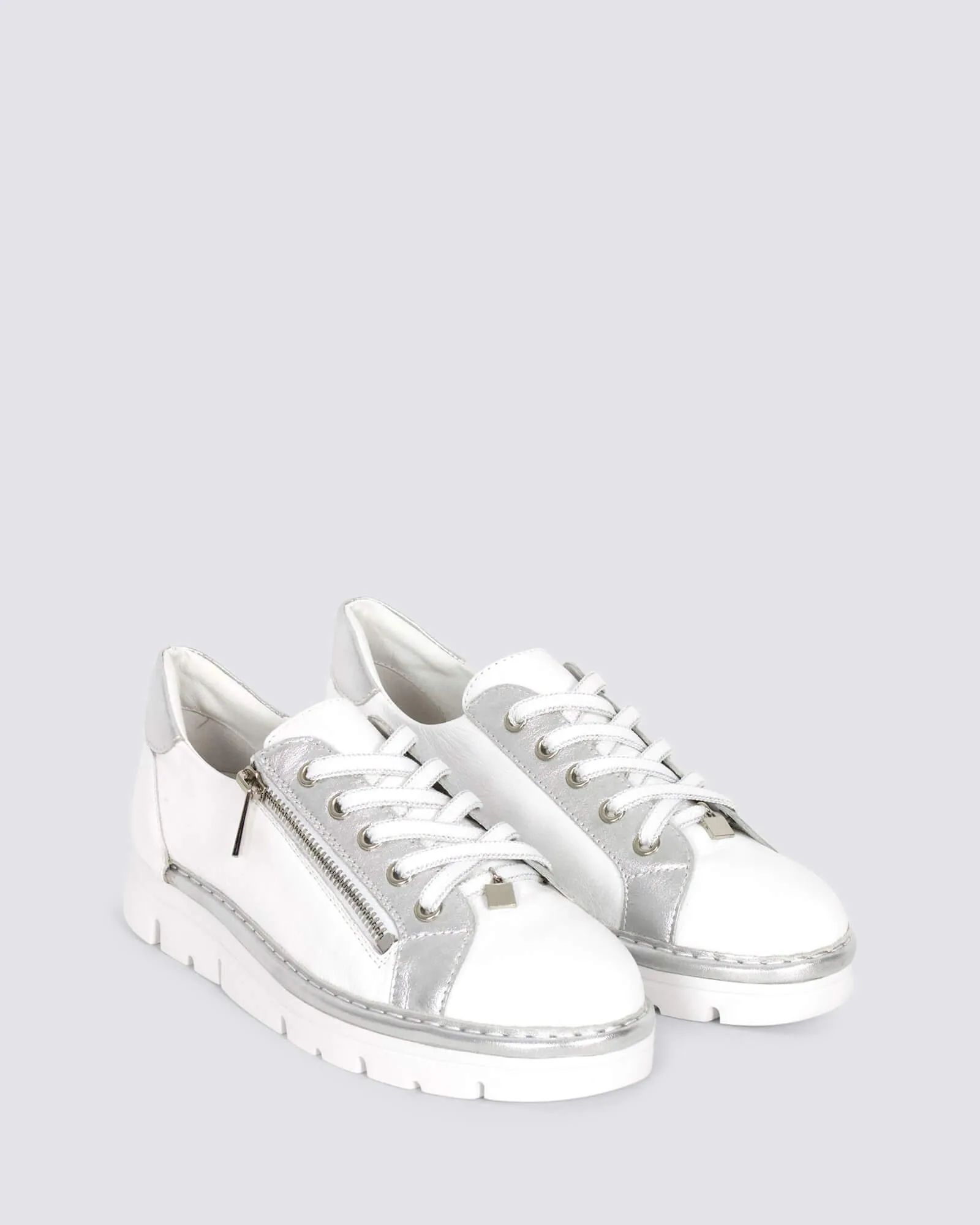 ELOS SNEAKERS WHITE/SILVER LEATHER
