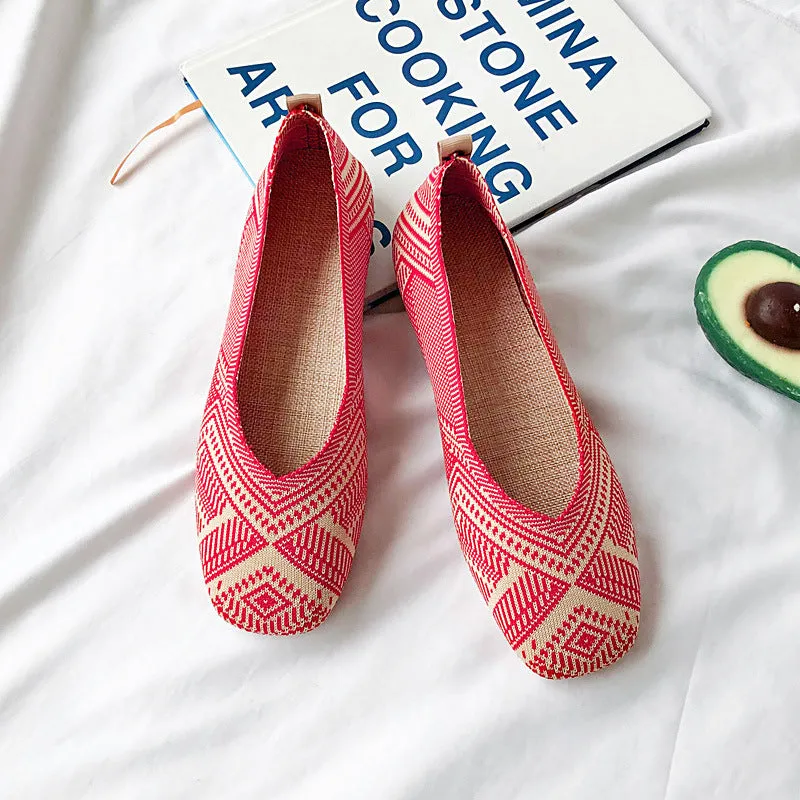 Fashion woven breathable soft-soled loafers