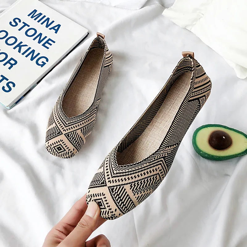 Fashion woven breathable soft-soled loafers