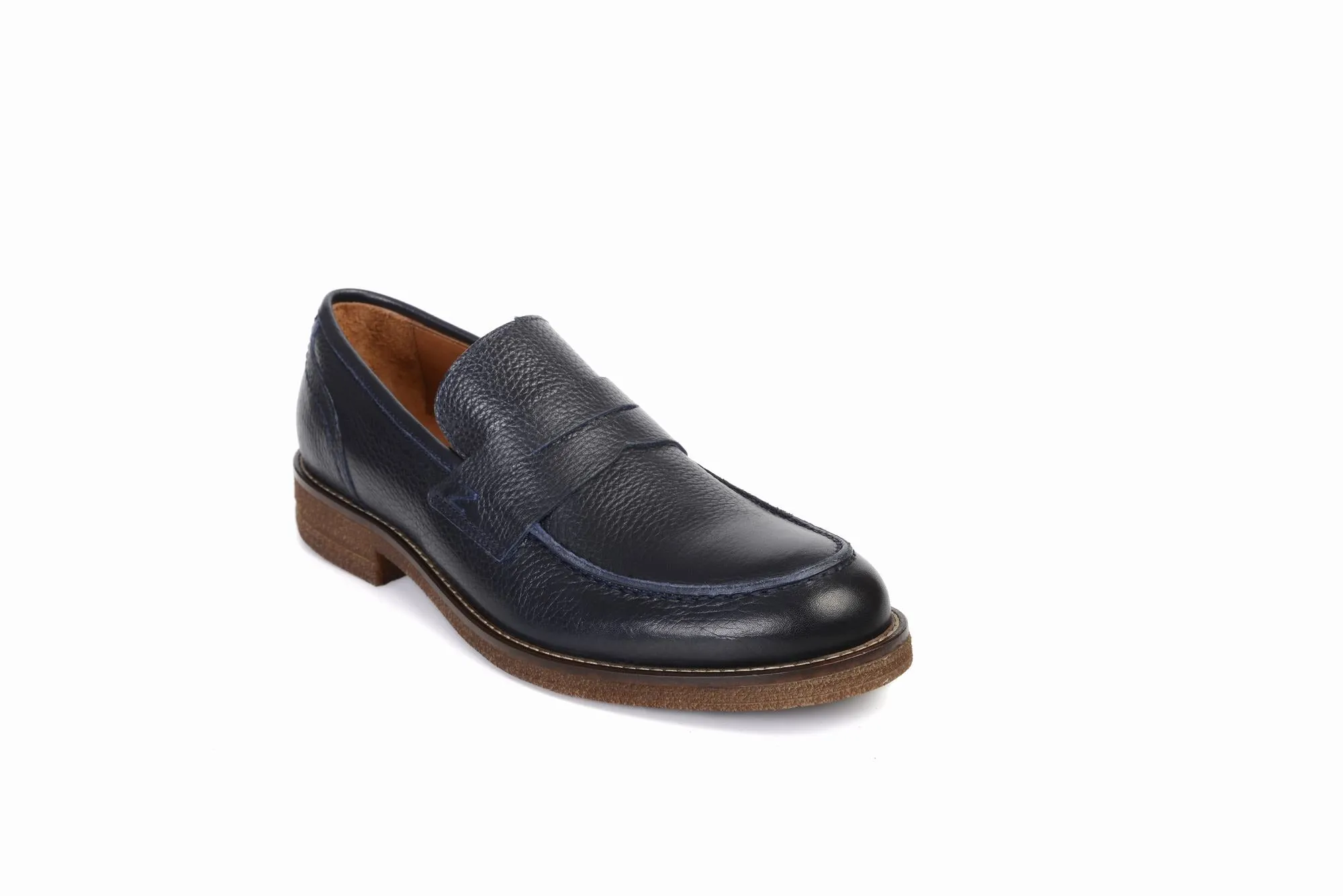 FOOT FEDERATION PENNY LOAFER MENS SHOE NAVY BLUE
