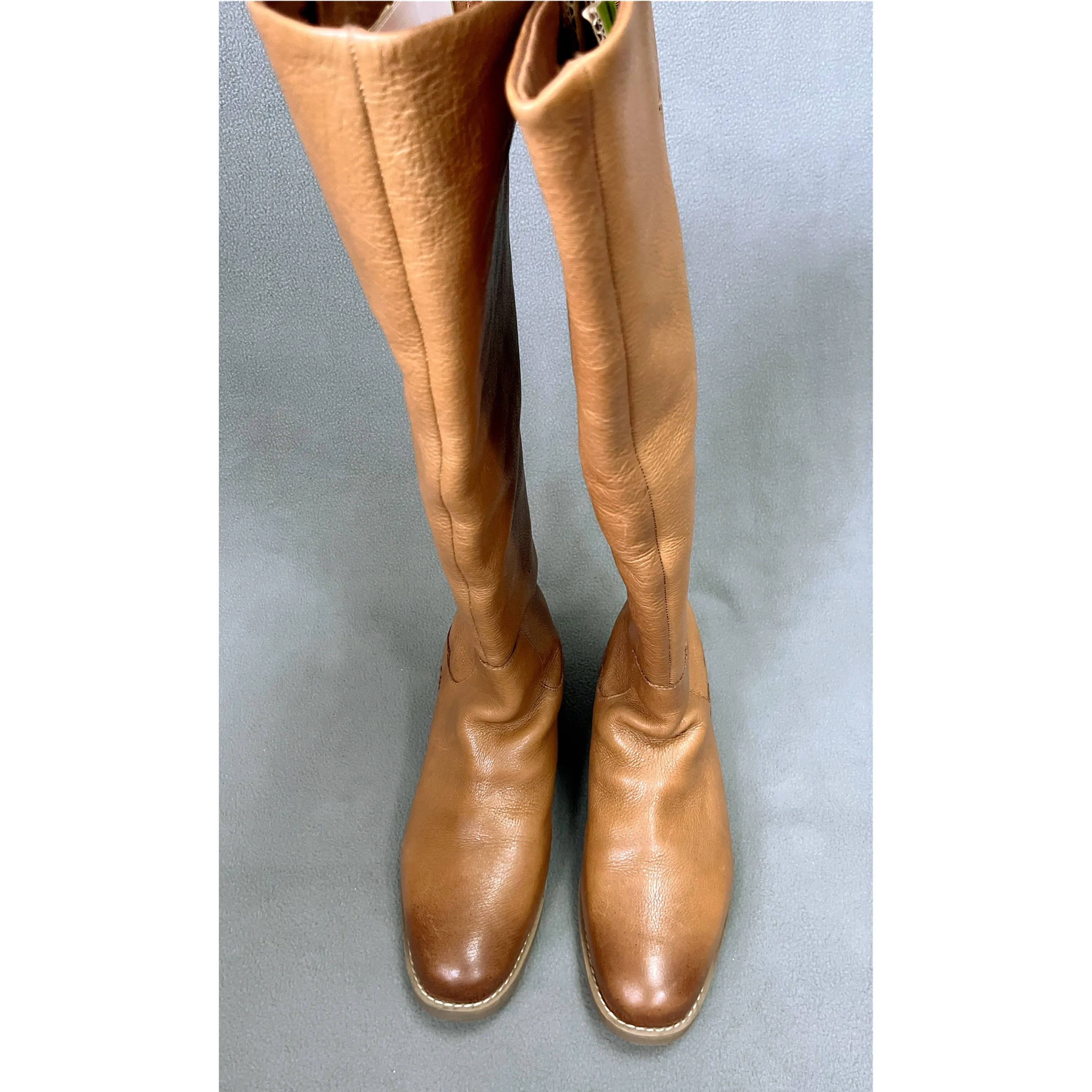 Franco Sarto chestnut leather Meyer boots, size 10, LIKE NEW!