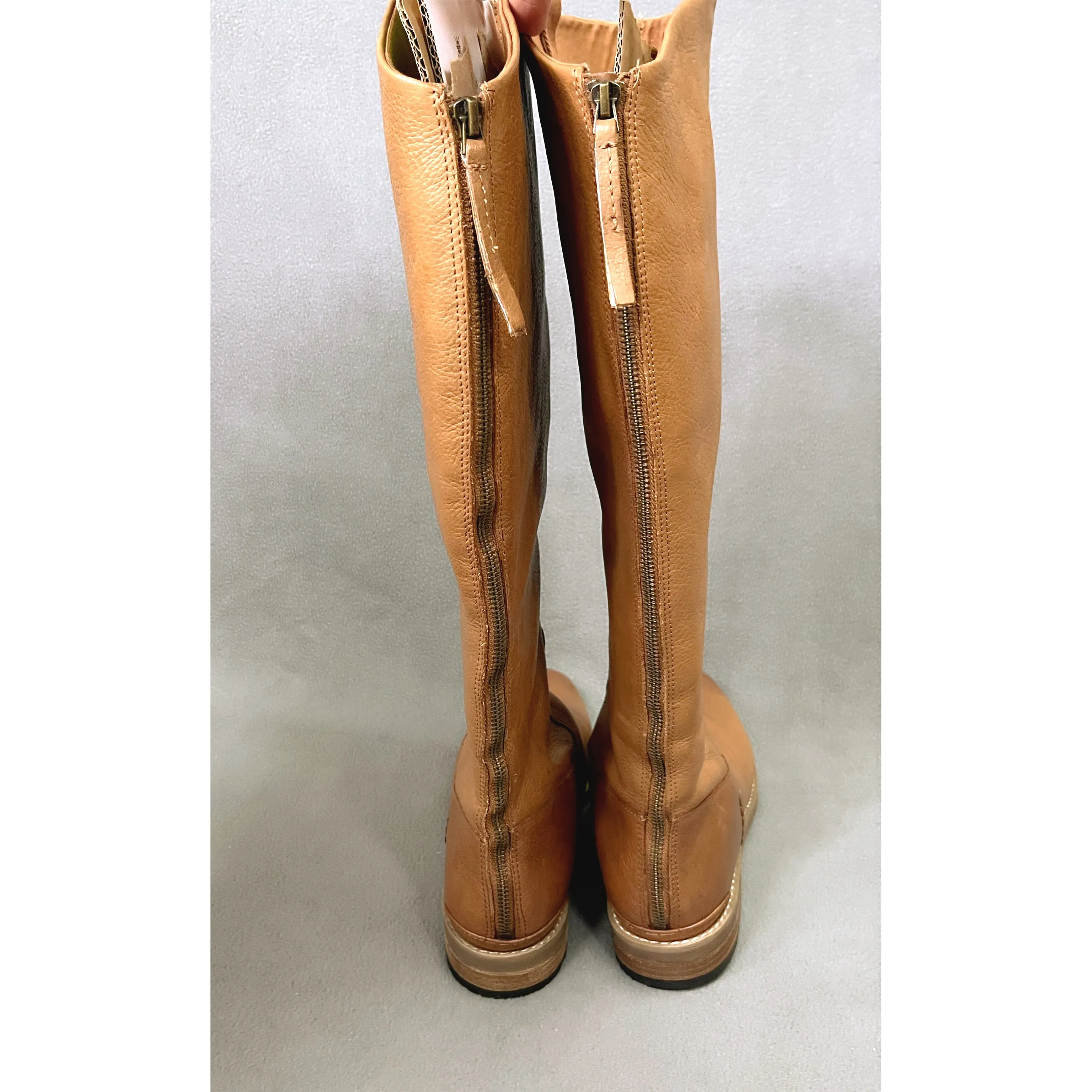 Franco Sarto chestnut leather Meyer boots, size 10, LIKE NEW!
