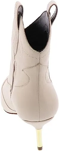 Jessica Simpson Nelda Chalk Stitched Pull On Almond Toe Kitten Heel Ankle Boots
