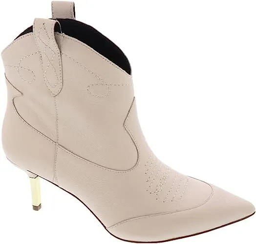 Jessica Simpson Nelda Chalk Stitched Pull On Almond Toe Kitten Heel Ankle Boots
