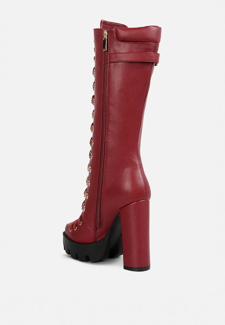 magnolia cushion collared lace up boots