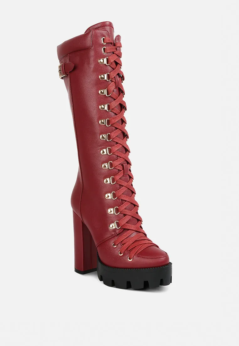 magnolia cushion collared lace up boots