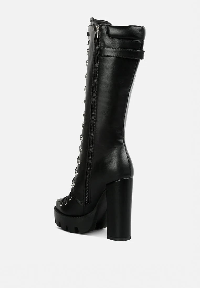 magnolia cushion collared lace up boots