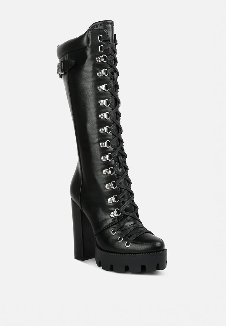 magnolia cushion collared lace up boots