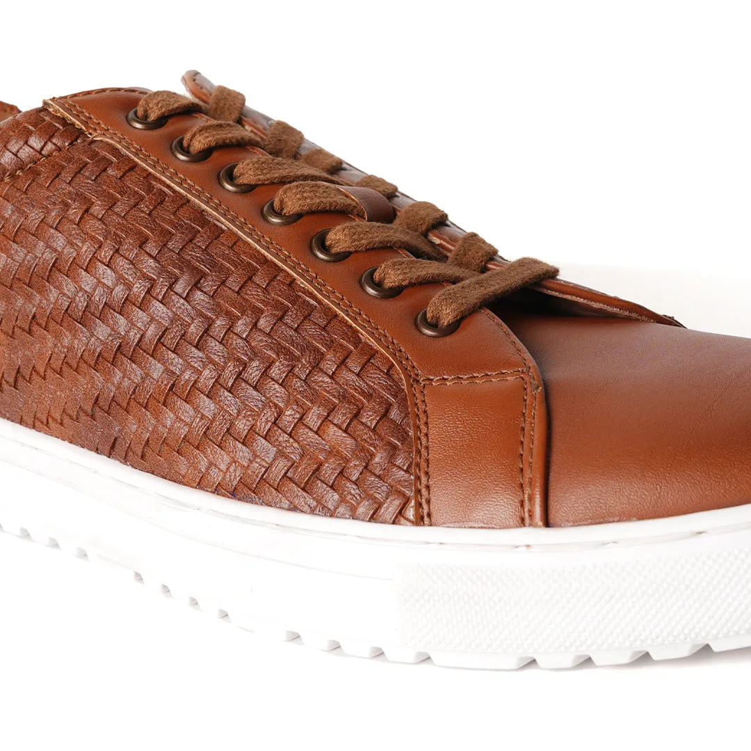 Monkstory Woven Pattern Sneakers - Tan