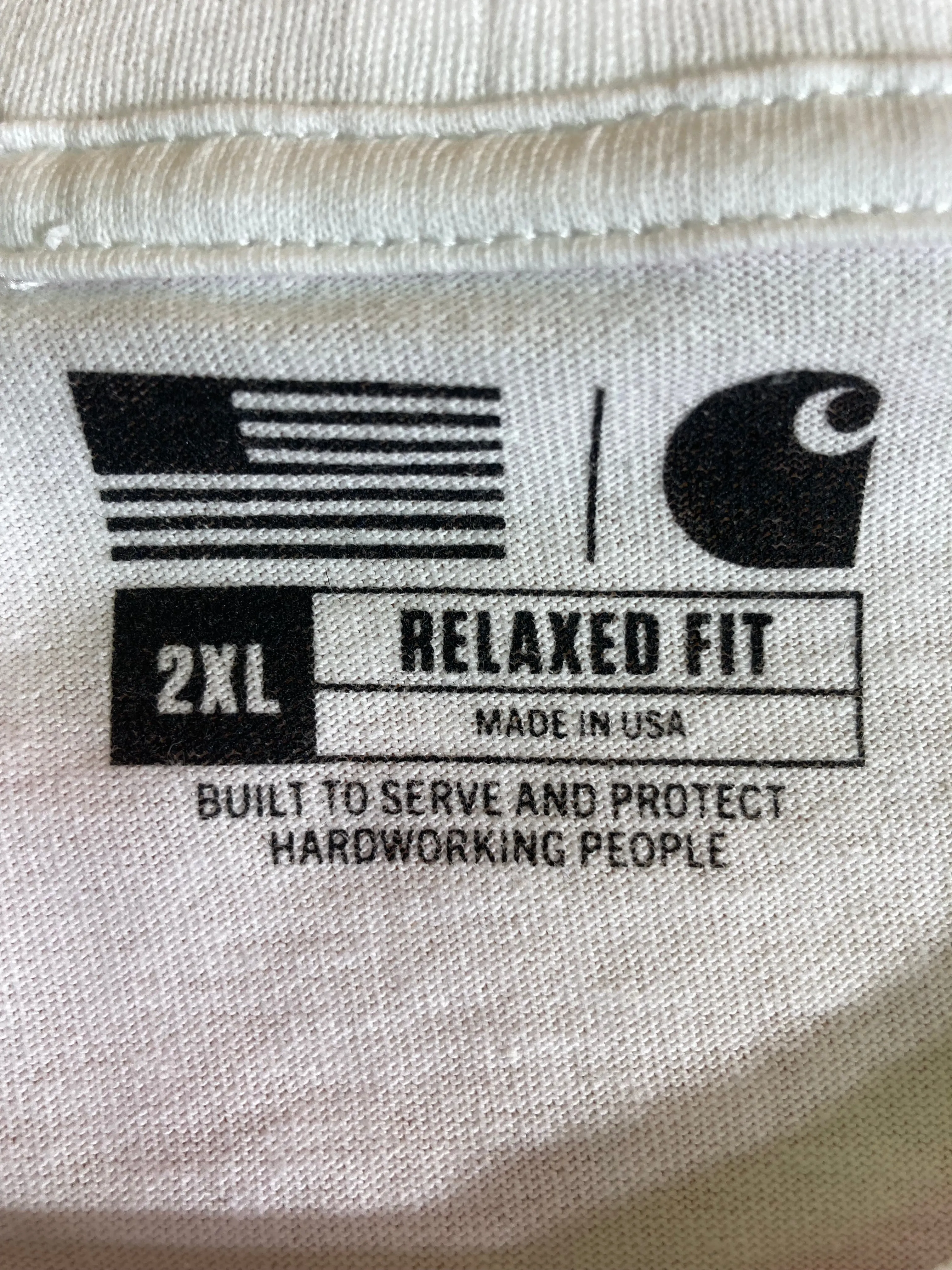 NEW! CARHARTT TK5753 USA 2XL Relaxed Fit Adult Mens Short Sleeve White T Shirt Tee Shirt