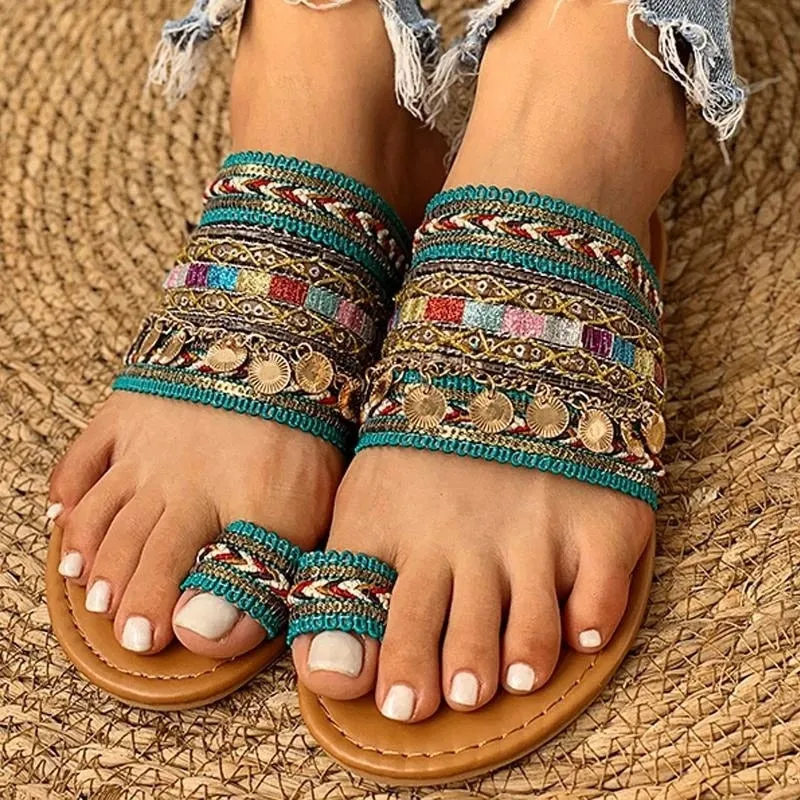 New Summer Design Clip Toe Ankle Strap Flat Women's Sandal Slipper
