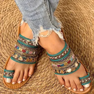 New Summer Design Clip Toe Ankle Strap Flat Women's Sandal Slipper