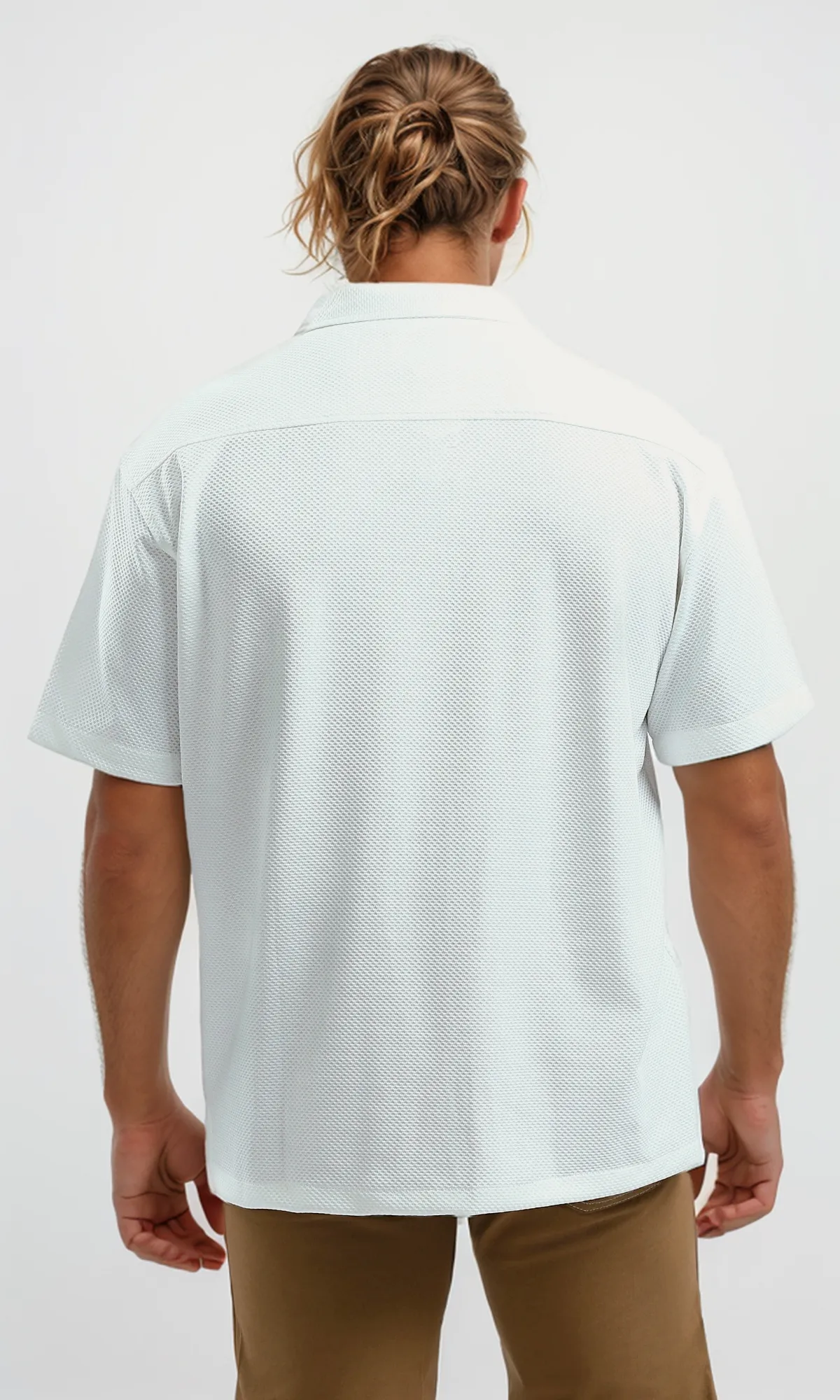 O192116 V Collar Summer Shirt With Full Buttons
