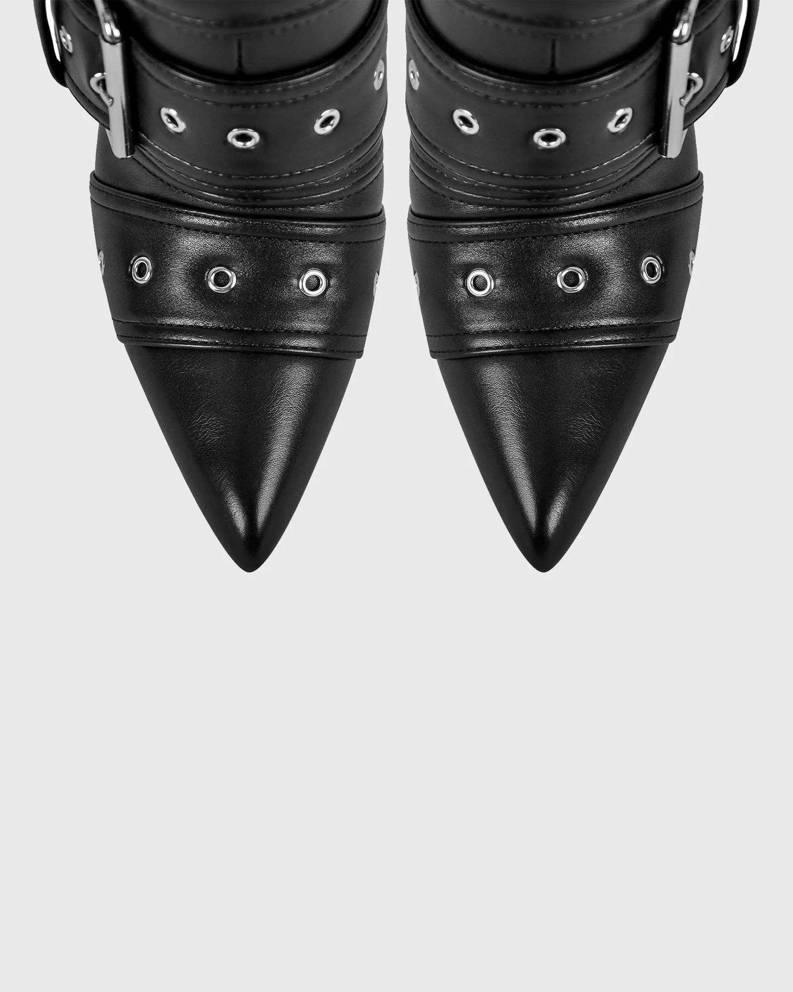 Pierina Buckle Leather Mid Calf Boots