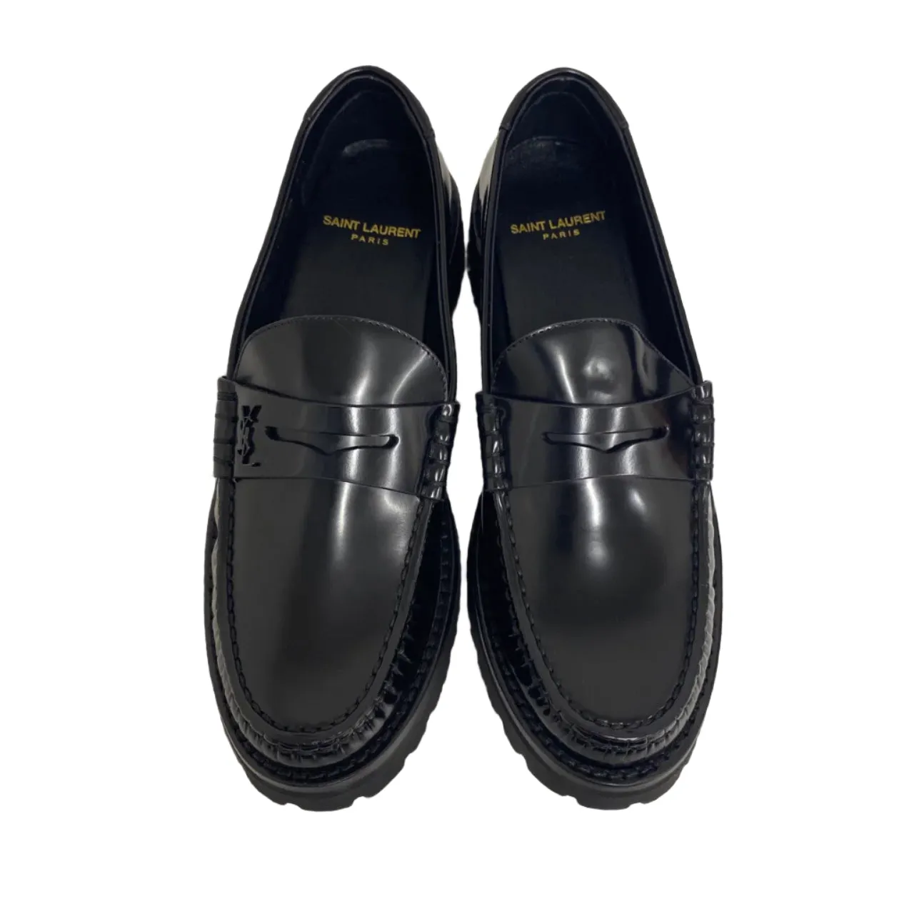 Saint Laurent Loafers Black Patent 37.5