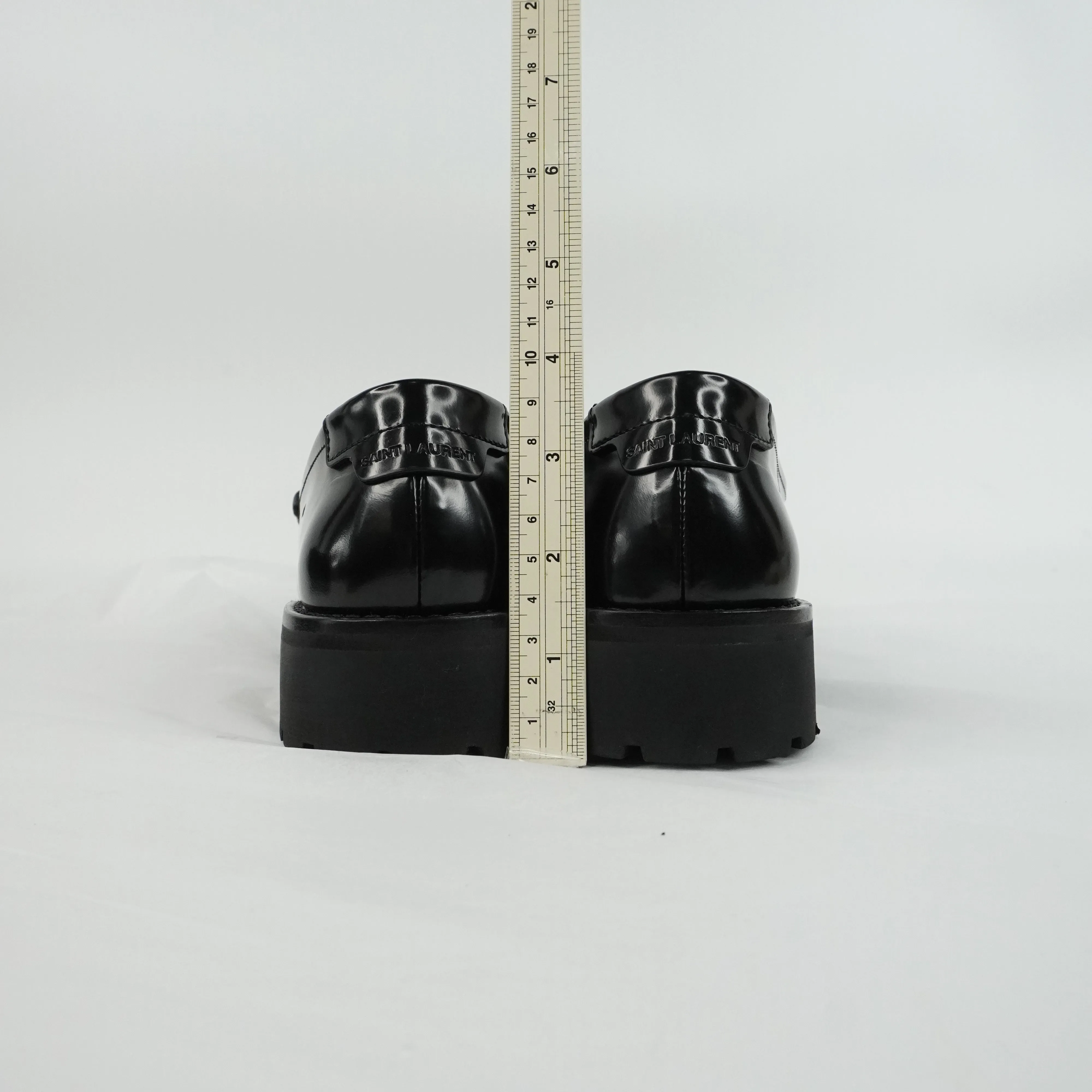 Saint Laurent Loafers Black Patent 37.5