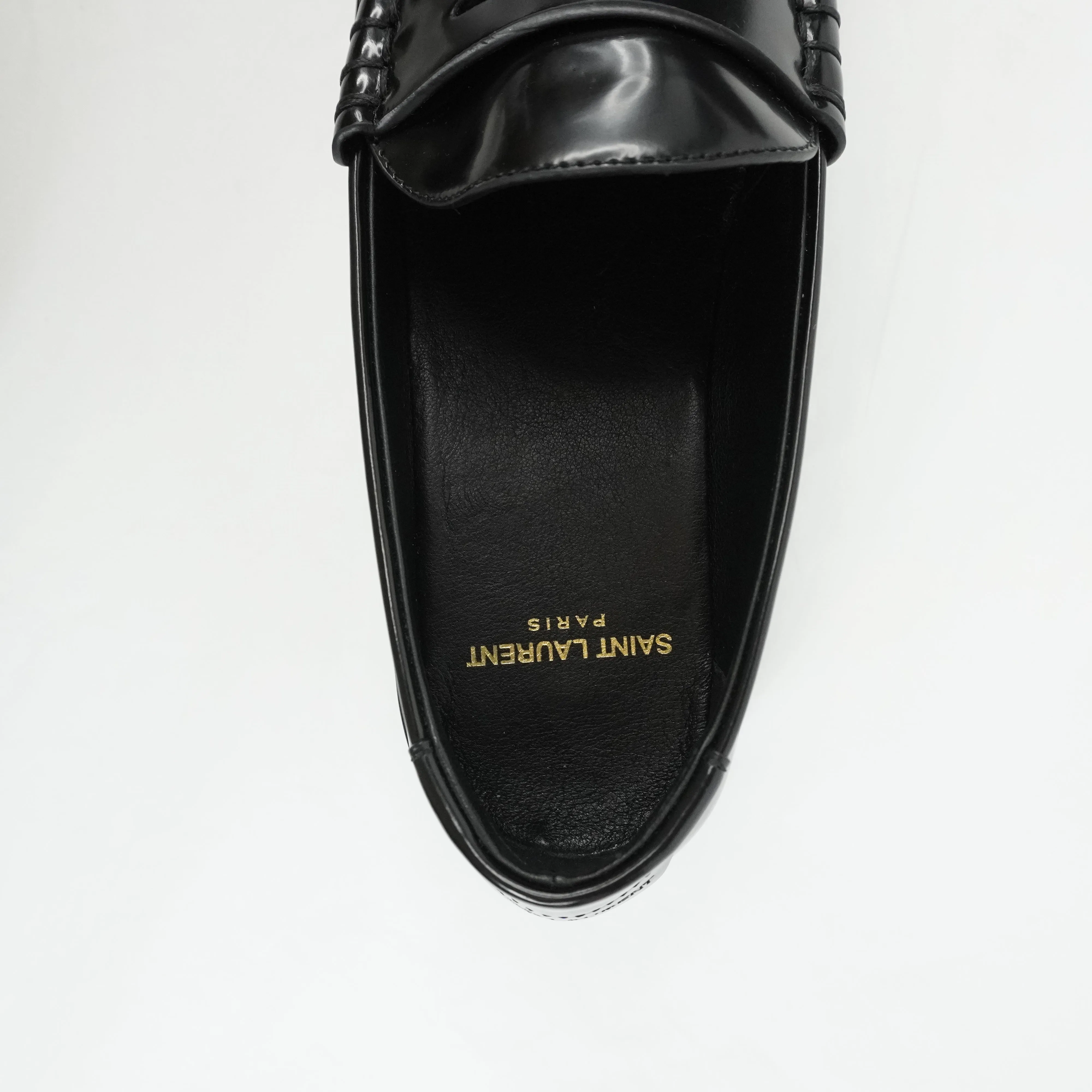 Saint Laurent Loafers Black Patent 37.5