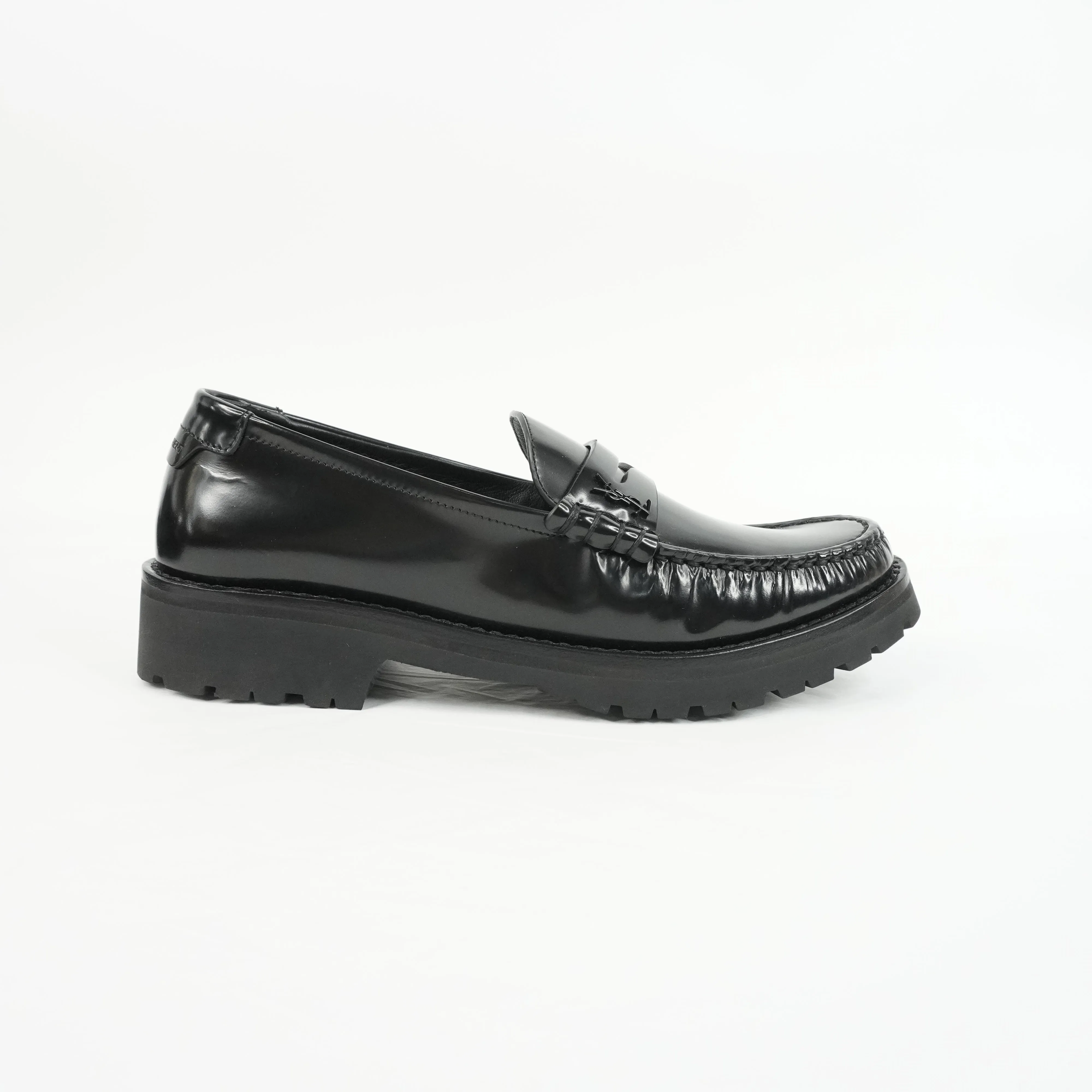 Saint Laurent Loafers Black Patent 37.5