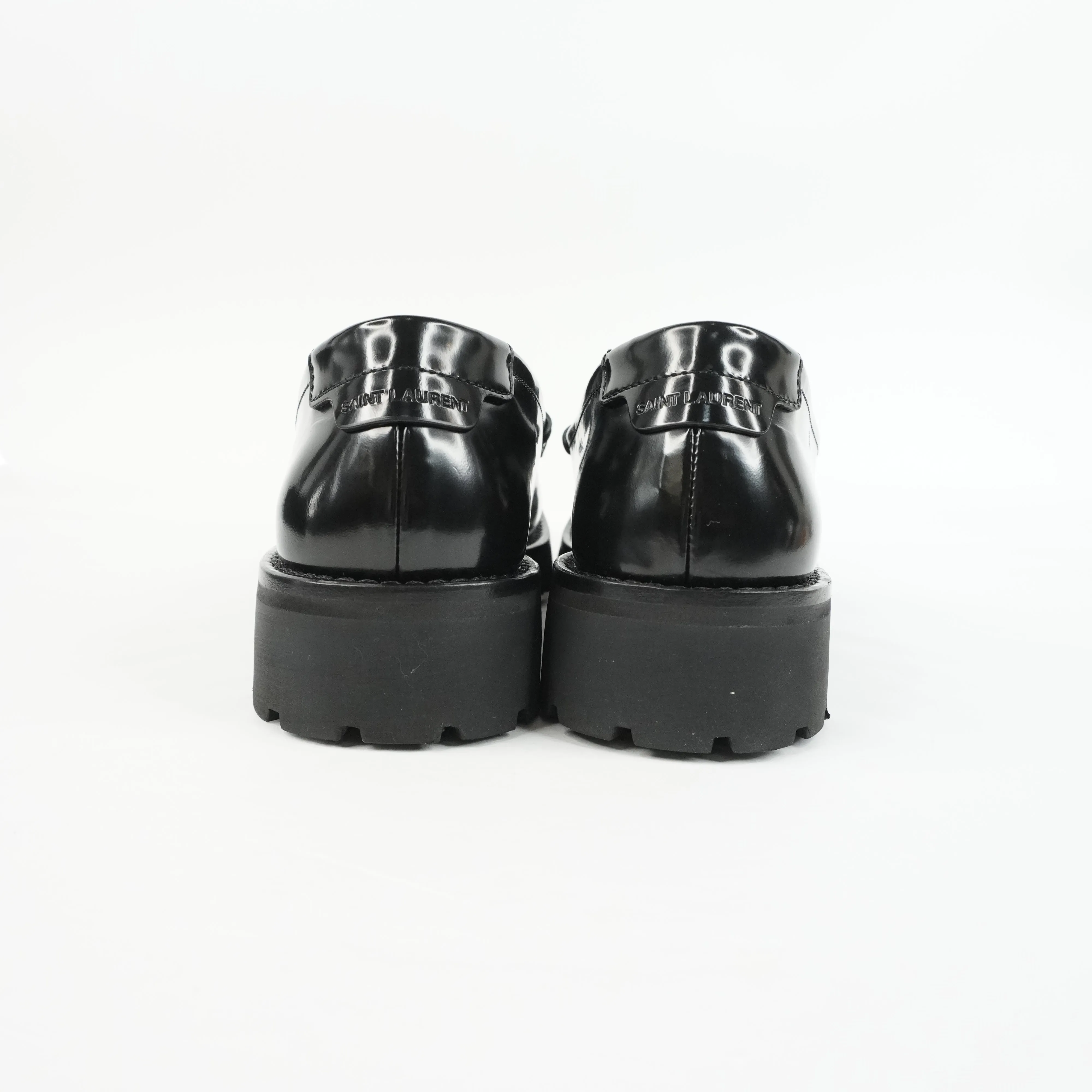 Saint Laurent Loafers Black Patent 37.5