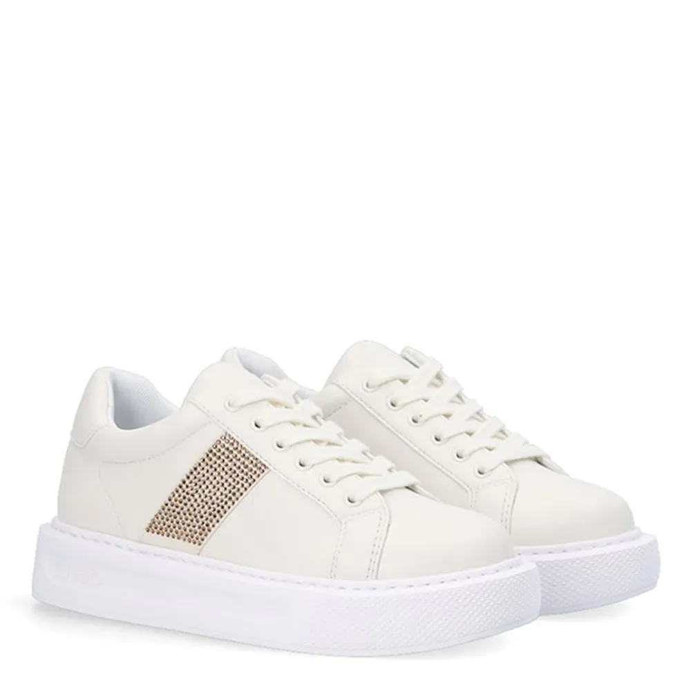 Scarpe LIU JO Sneakers Kylie 517 color Latte con Strass