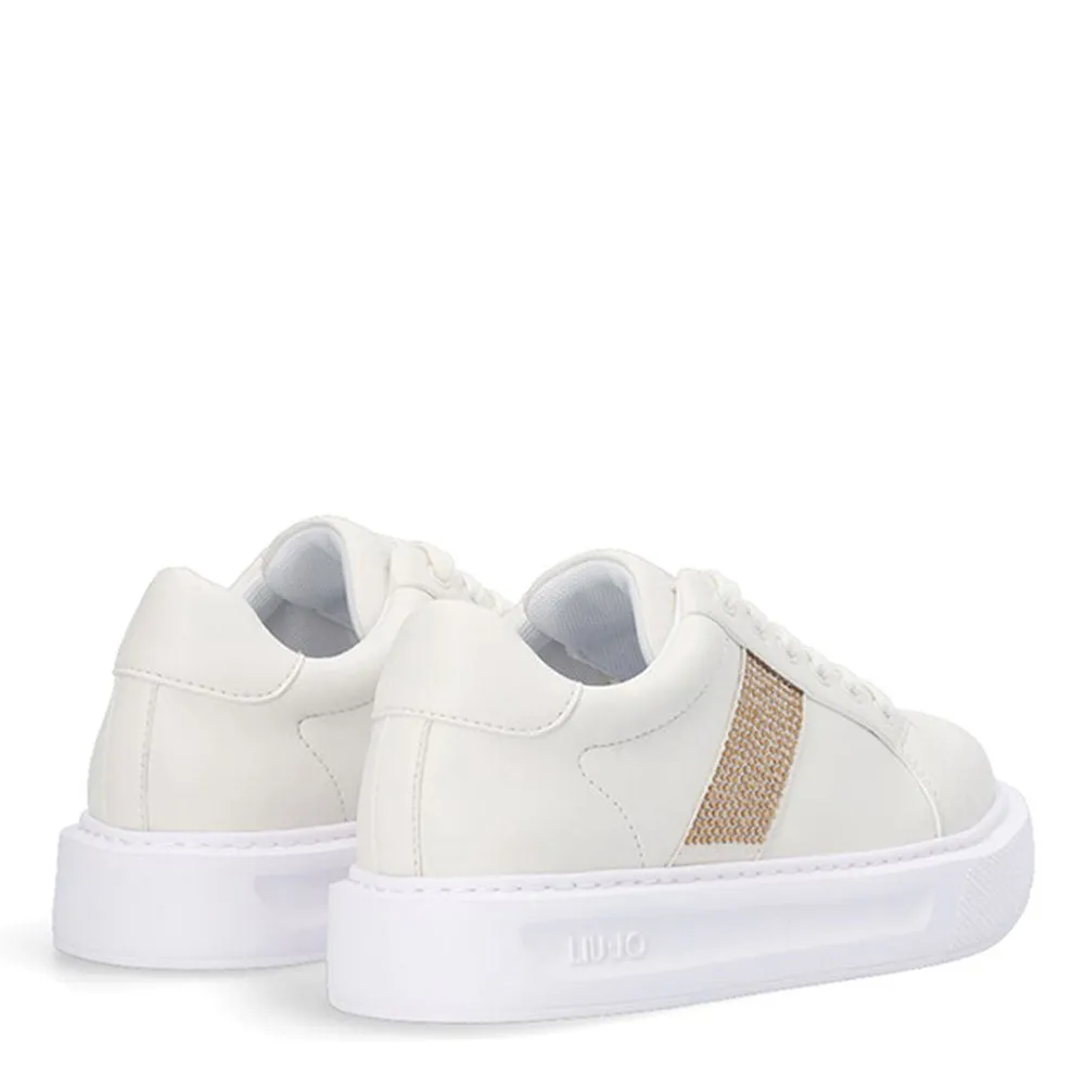 Scarpe LIU JO Sneakers Kylie 517 color Latte con Strass