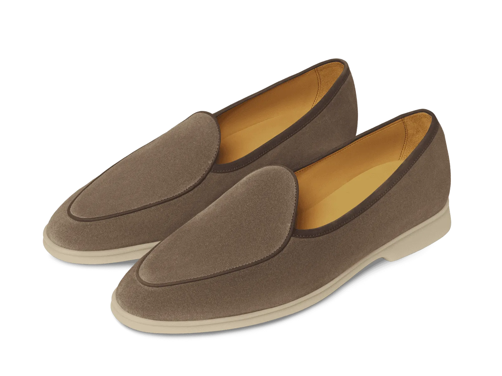 Stride Loafers in Fiji Grey Glove Suede with Natural Sole