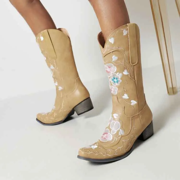 Women's Classic Country Cowgirl Boots Embroidered boot